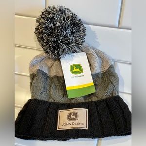 John Deere Women’s Striped Cable Knit Beanie NWT